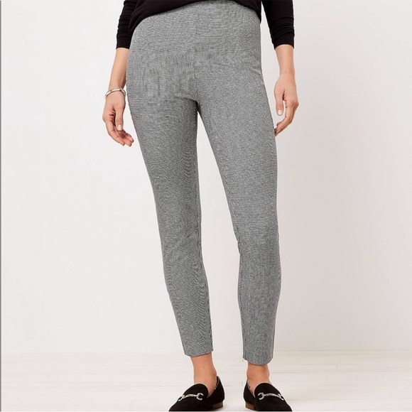 LOFT Pants - LOFT  High Waist Skinny Side Zip Pant in Puppytooth‎ Sz 18